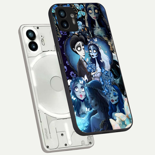 Butterfly Ghost Soul phone case For Nothing Phone 2 showing premium glass back cover with detailed artwork