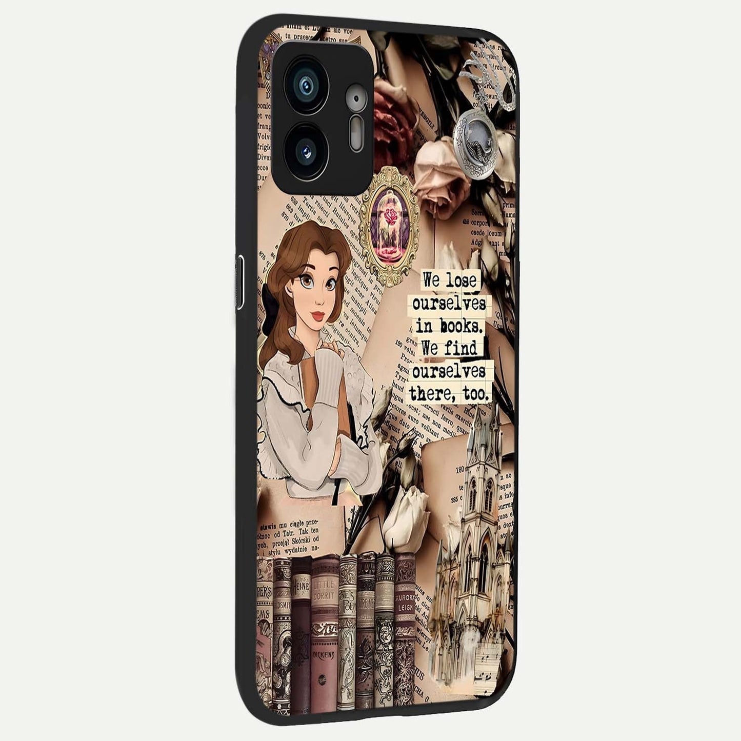 Bookish Dream World back cover For Nothing Phone 2 slim fit glass case with vibrant aesthetic design