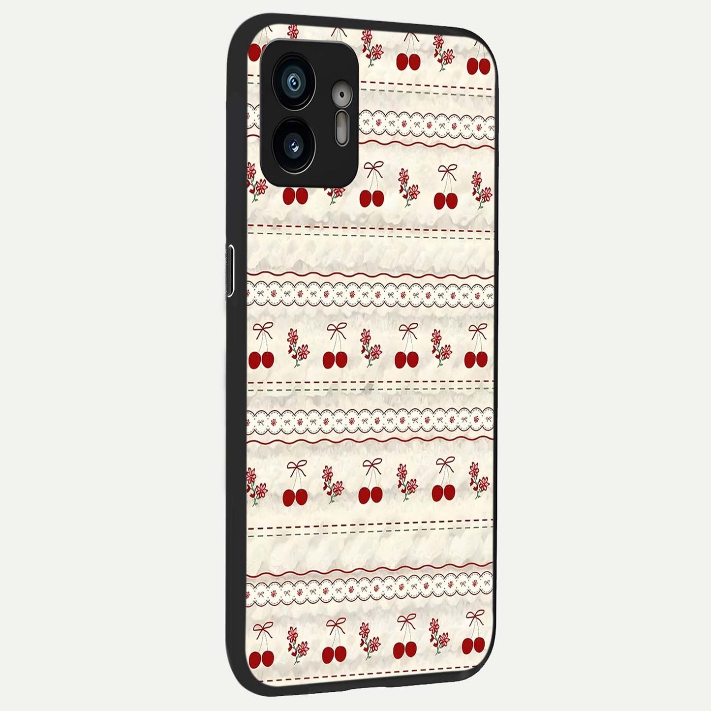 Cherry Bloom Charm back cover For Nothing Phone 2 slim fit glass case with vibrant aesthetic design