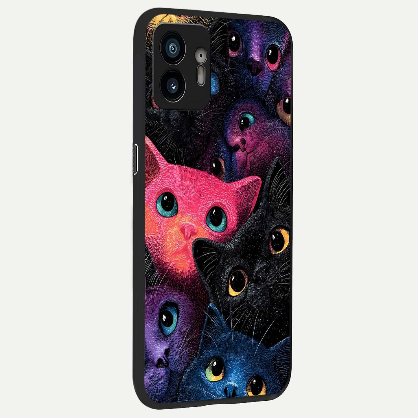 Cosmic Cats Dreams back cover For Nothing Phone 2 slim fit glass case with vibrant aesthetic design