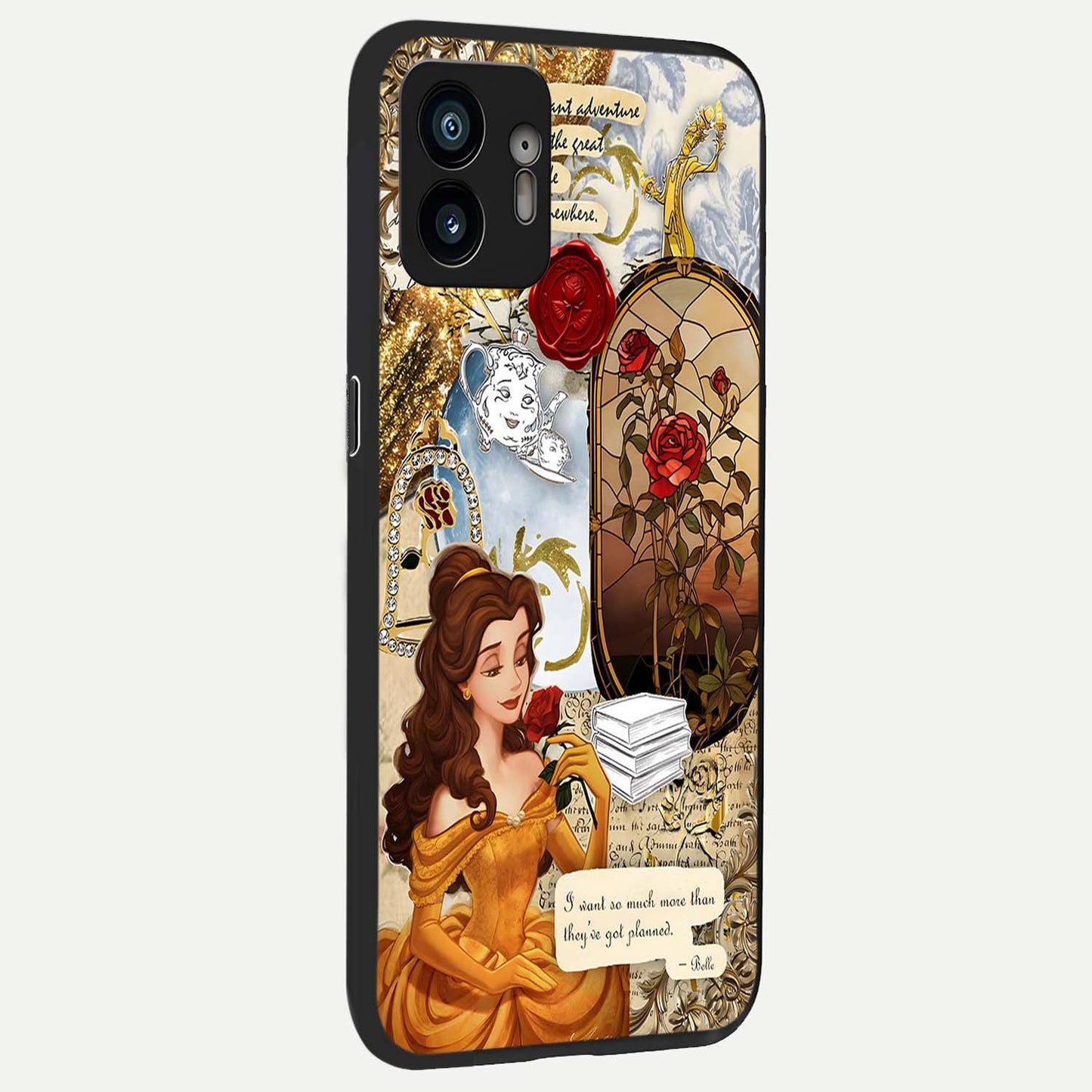 Golden Dream Belle back cover For Nothing Phone 2 slim fit glass case with vibrant aesthetic design