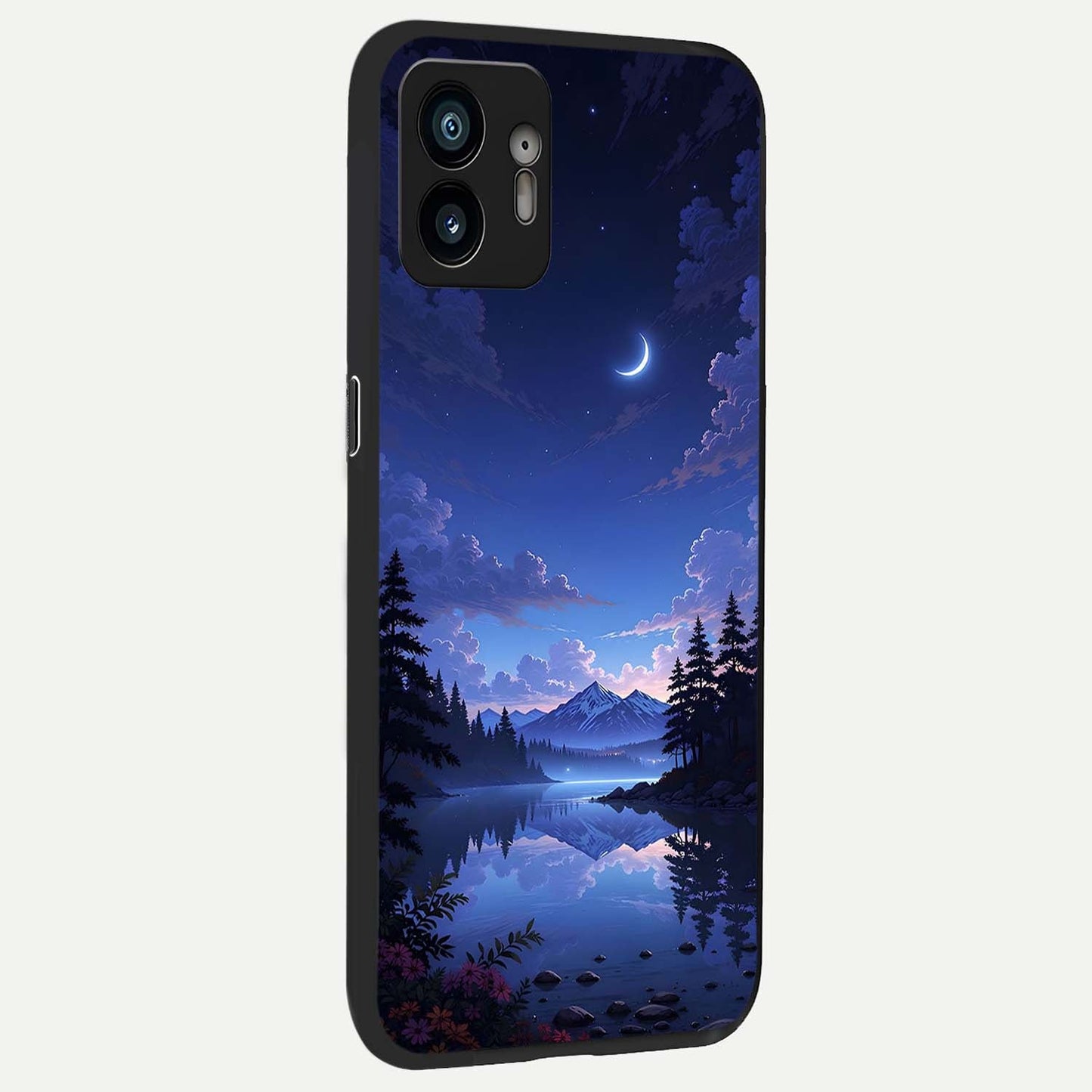 Midnight Lake Peace back cover For Nothing Phone 2 slim fit glass case with vibrant aesthetic design