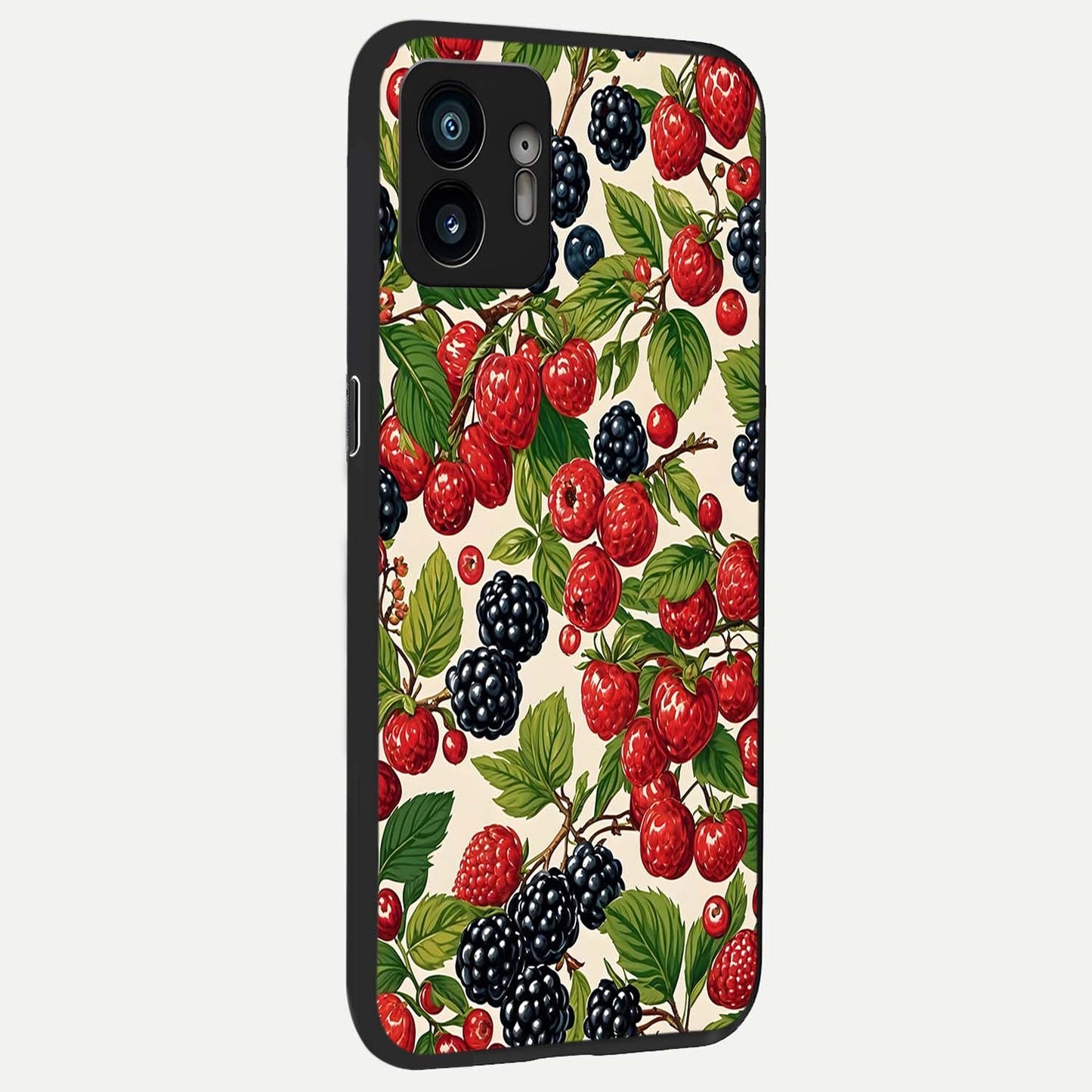 Mixed Berry Collage back cover For Nothing Phone 2 slim fit glass case with vibrant aesthetic design