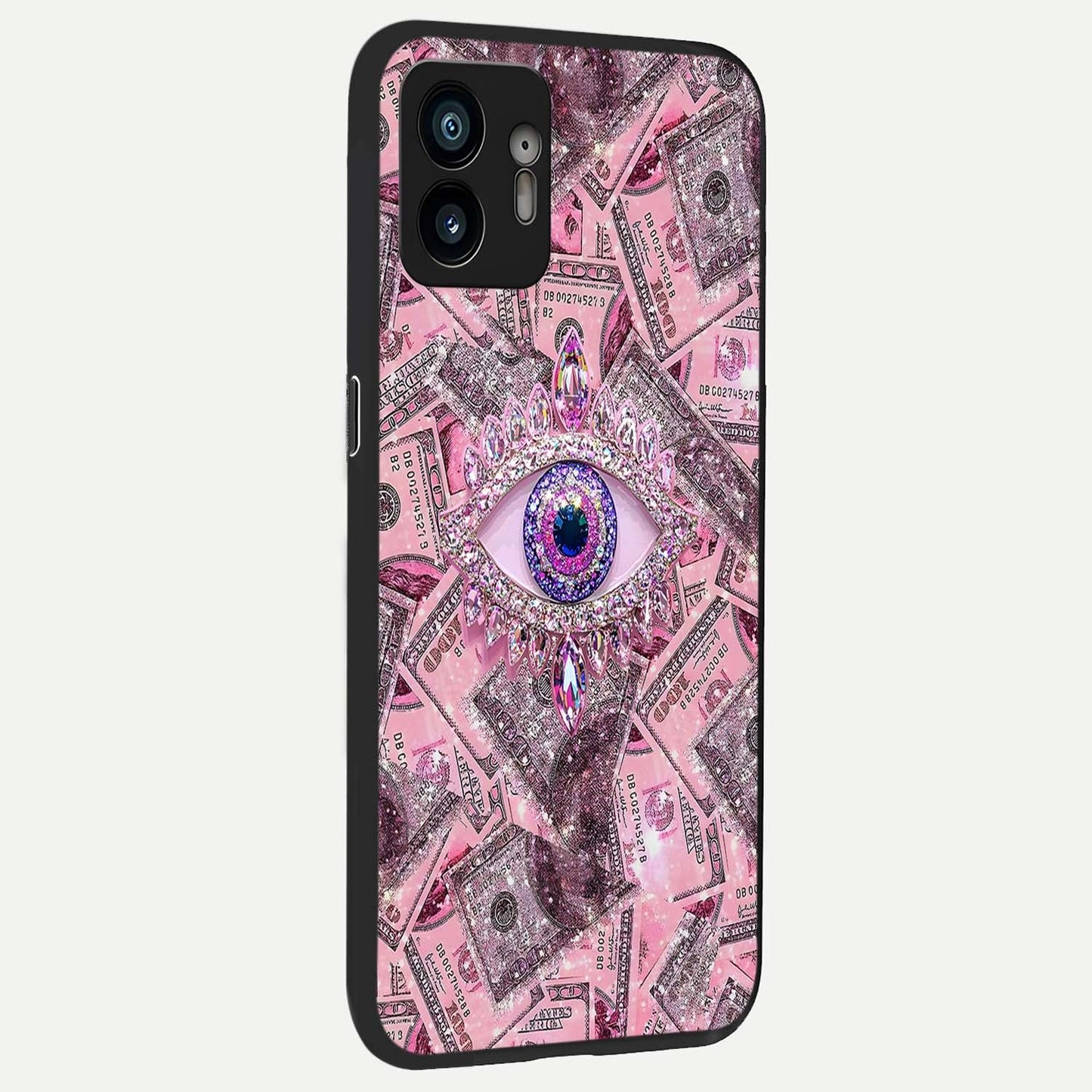 Money Eye Luxe back cover For Nothing Phone 2 slim fit glass case with vibrant aesthetic design
