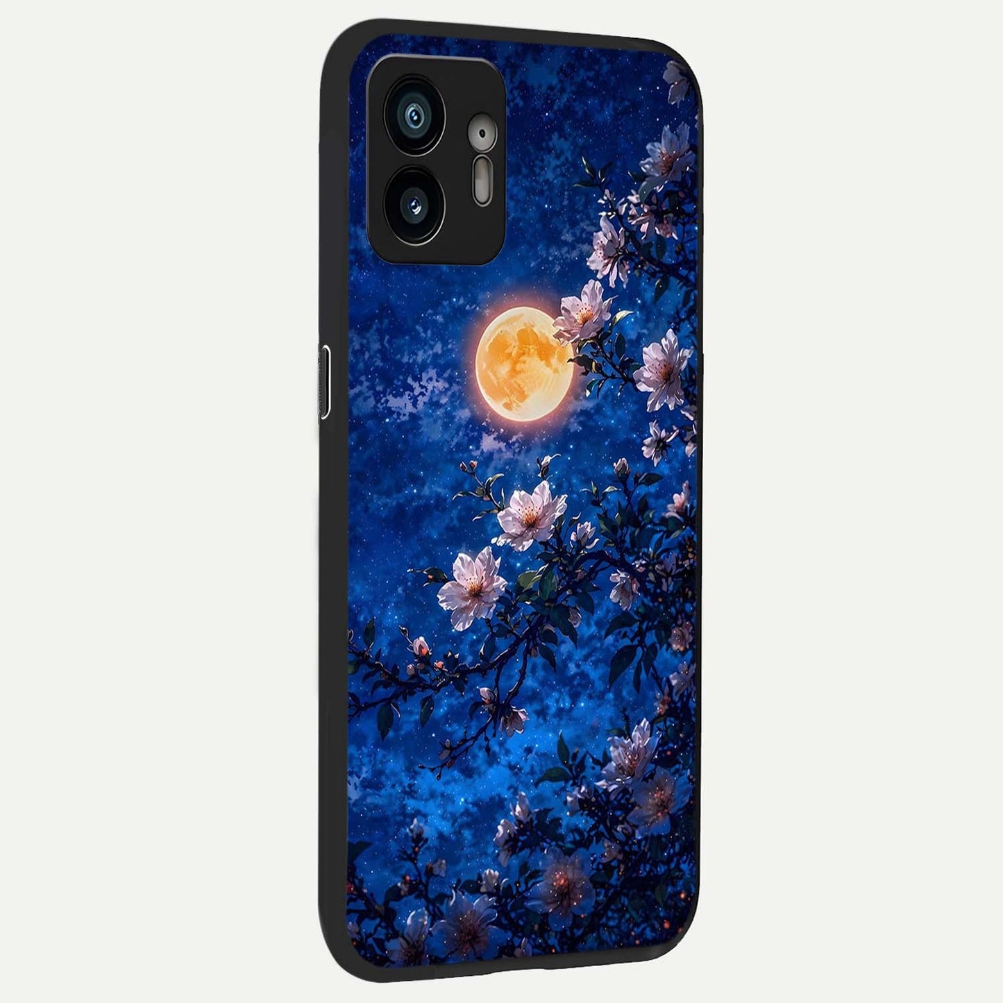 Moonlit Blossoms Night back cover For Nothing Phone 2 slim fit glass case with vibrant aesthetic design
