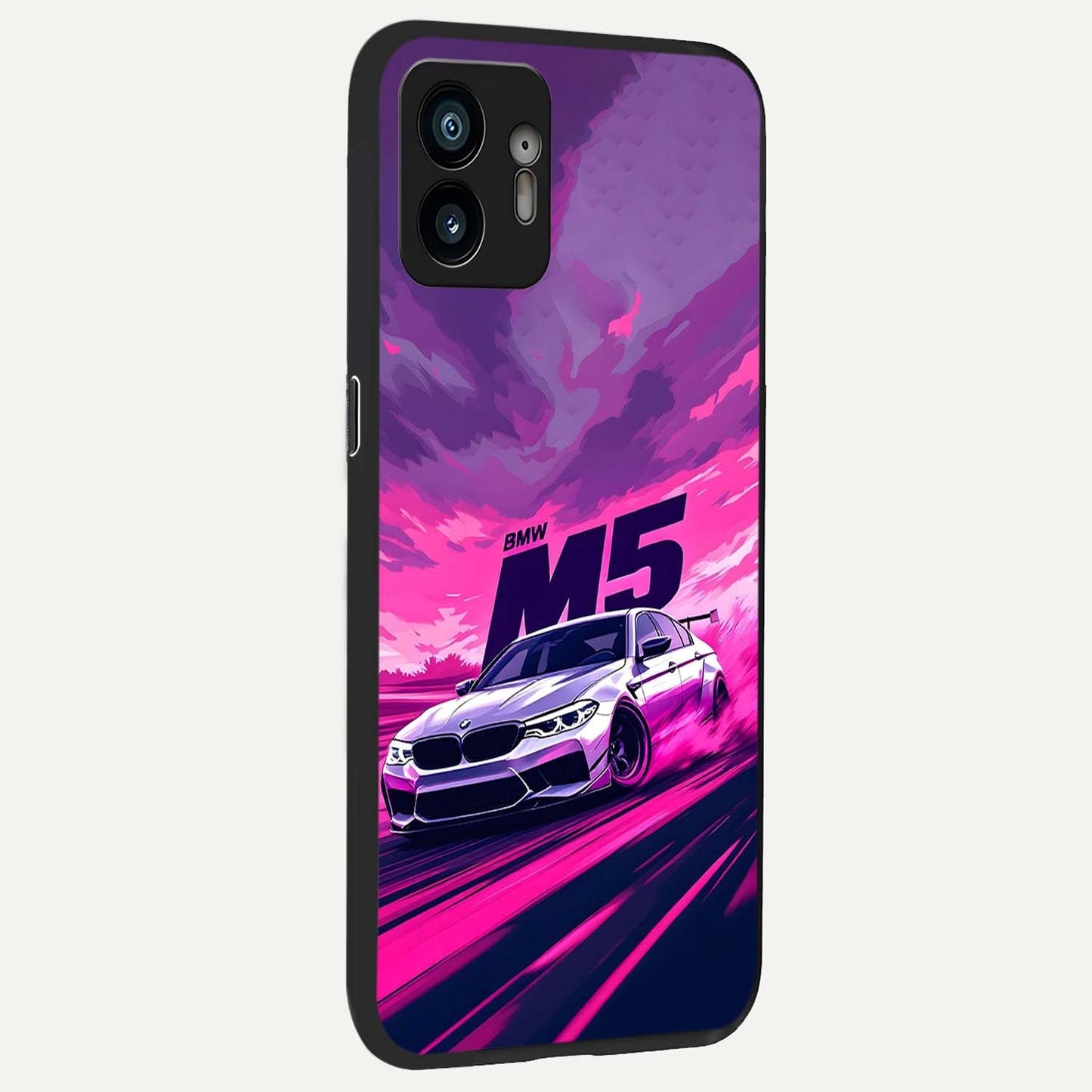 MS Neon Car back cover For Nothing Phone 2 slim fit glass case with vibrant aesthetic design