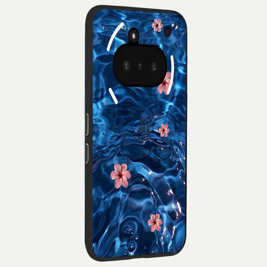Bloom Thread Art phone case For Nothing Phone 3A showing premium glass back cover with detailed artwork