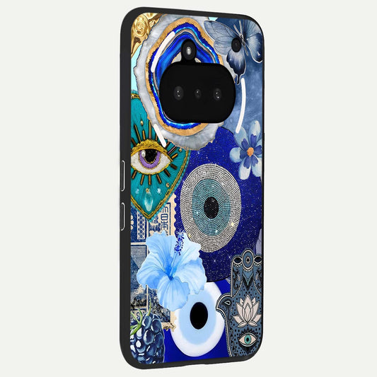 Celestial Blue Vision phone case For Nothing Phone 3A showing premium glass back cover with detailed artwork