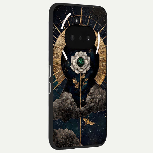Celestial Lotus Morang phone case For Nothing Phone 3A showing premium glass back cover with detailed artwork