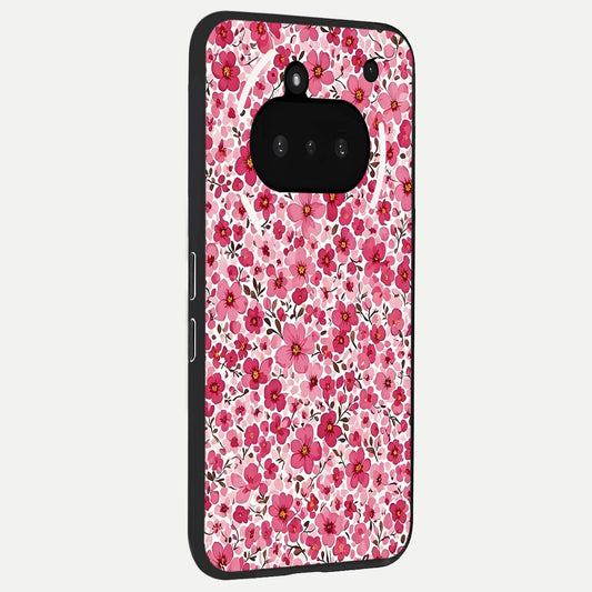 Cherry Blossom Charm phone case For Nothing Phone 3A showing premium glass back cover with detailed artwork