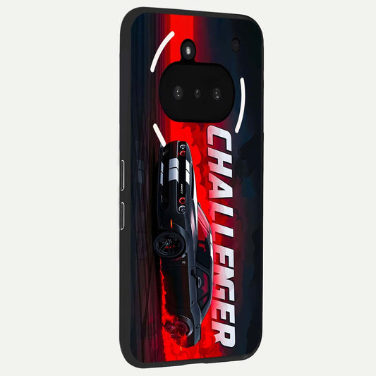 Crimson Challenger Fury phone case For Nothing Phone 3A showing premium glass back cover with detailed artwork