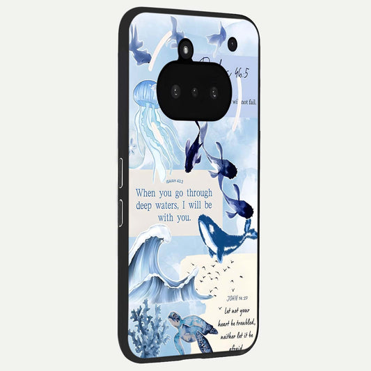 Faithful Ocean Promise phone case For Nothing Phone 3A showing premium glass back cover with detailed artwork