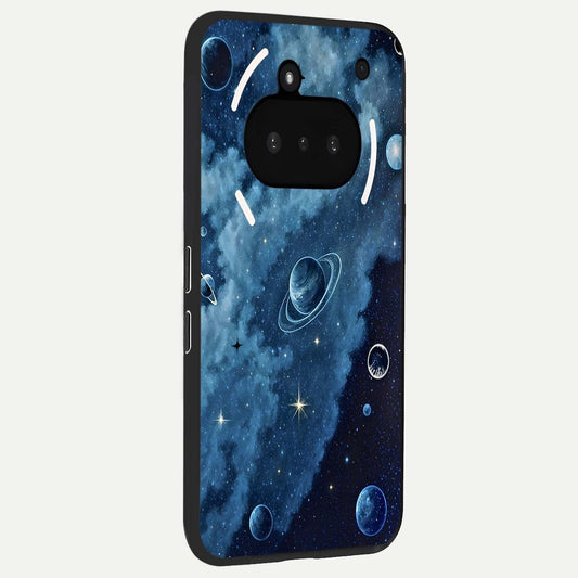 Galaxy Dream Space phone case For Nothing Phone 3A showing premium glass back cover with detailed artwork