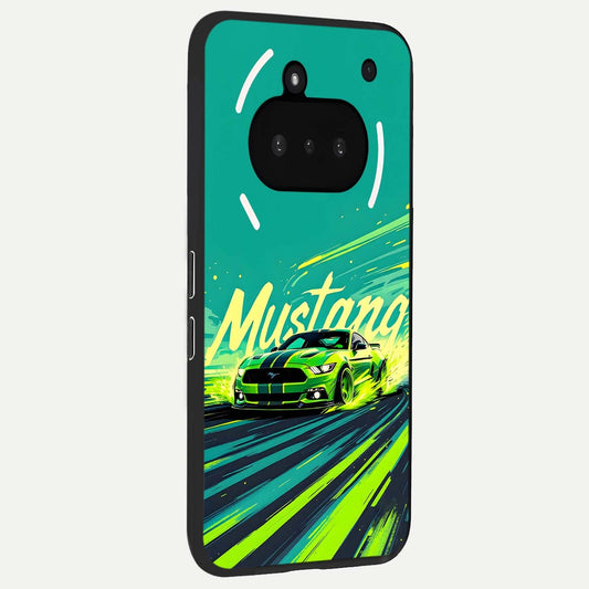 Mustang Bang phone case For Nothing Phone 3A showing premium glass back cover with detailed artwork
