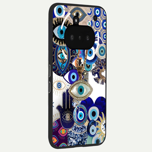 Mystic Charm Eye phone case For Nothing Phone 3A showing premium glass back cover with detailed artwork