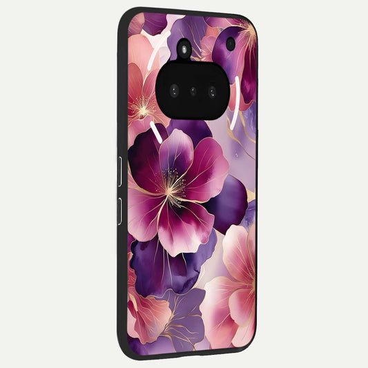 Pink Bouquet Florals phone case For Nothing Phone 3A showing premium glass back cover with detailed artwork