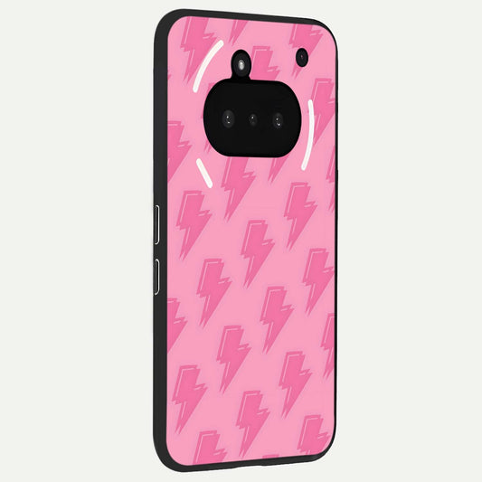 Pink Moo Magic phone case For Nothing Phone 3A showing premium glass back cover with detailed artwork