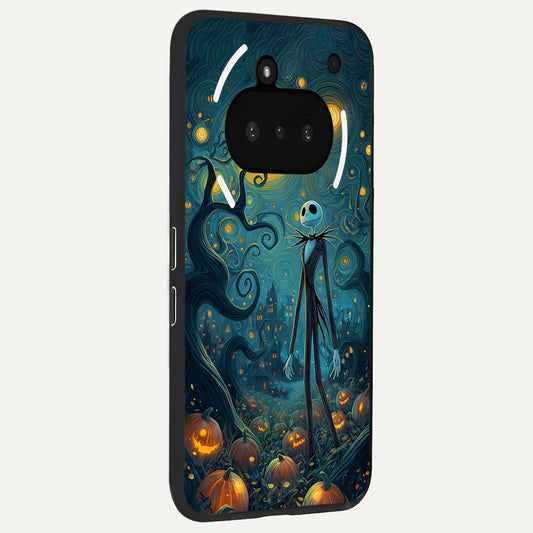 Pumpkin Moonlight Tale phone case For Nothing Phone 3A showing premium glass back cover with detailed artwork