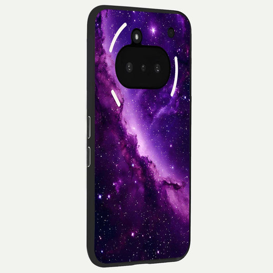 Purple Shade Sky phone case For Nothing Phone 3A showing premium glass back cover with detailed artwork