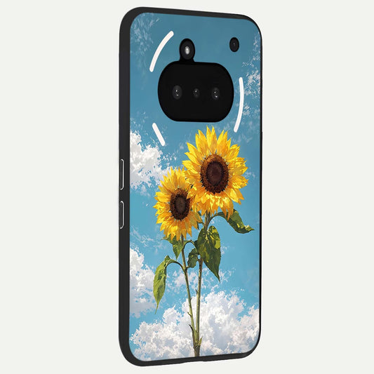 Sunlit Daisy Glow phone case For Nothing Phone 3A showing premium glass back cover with detailed artwork