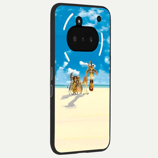 Tropical Fun Squad phone case For Nothing Phone 3A showing premium glass back cover with detailed artwork