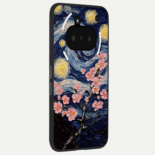 Van Gogh Scenery phone case For Nothing Phone 3A showing premium glass back cover with detailed artwork