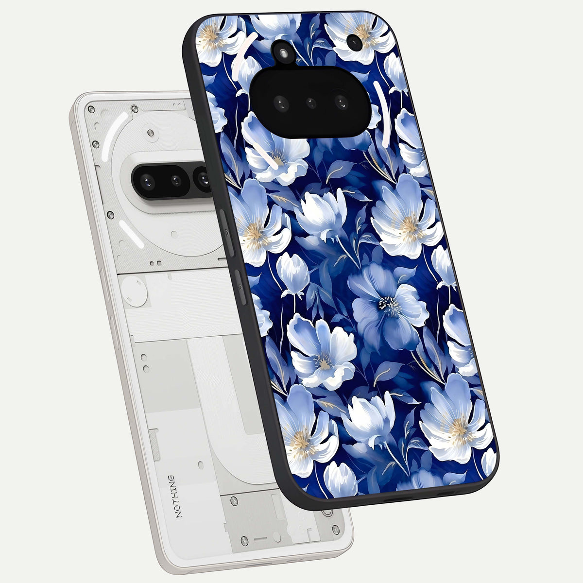 Cute Floral Patterns back cover For Nothing Phone 3A slim fit glass case with vibrant aesthetic design