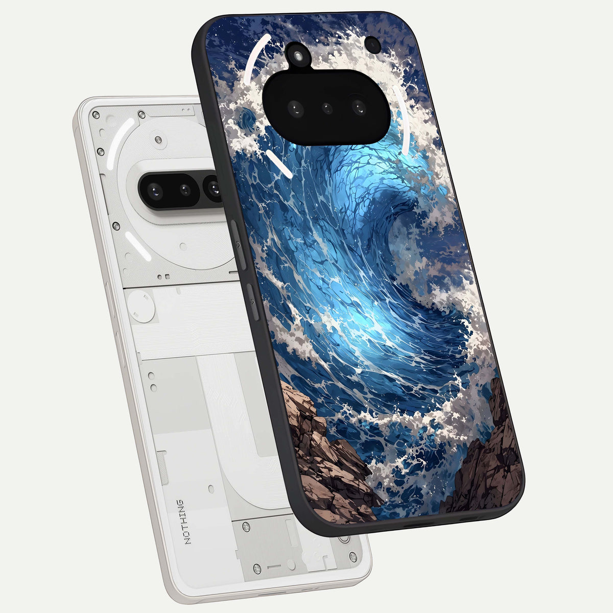 Giant Ocean Wave back cover For Nothing Phone 3A slim fit glass case with vibrant aesthetic design