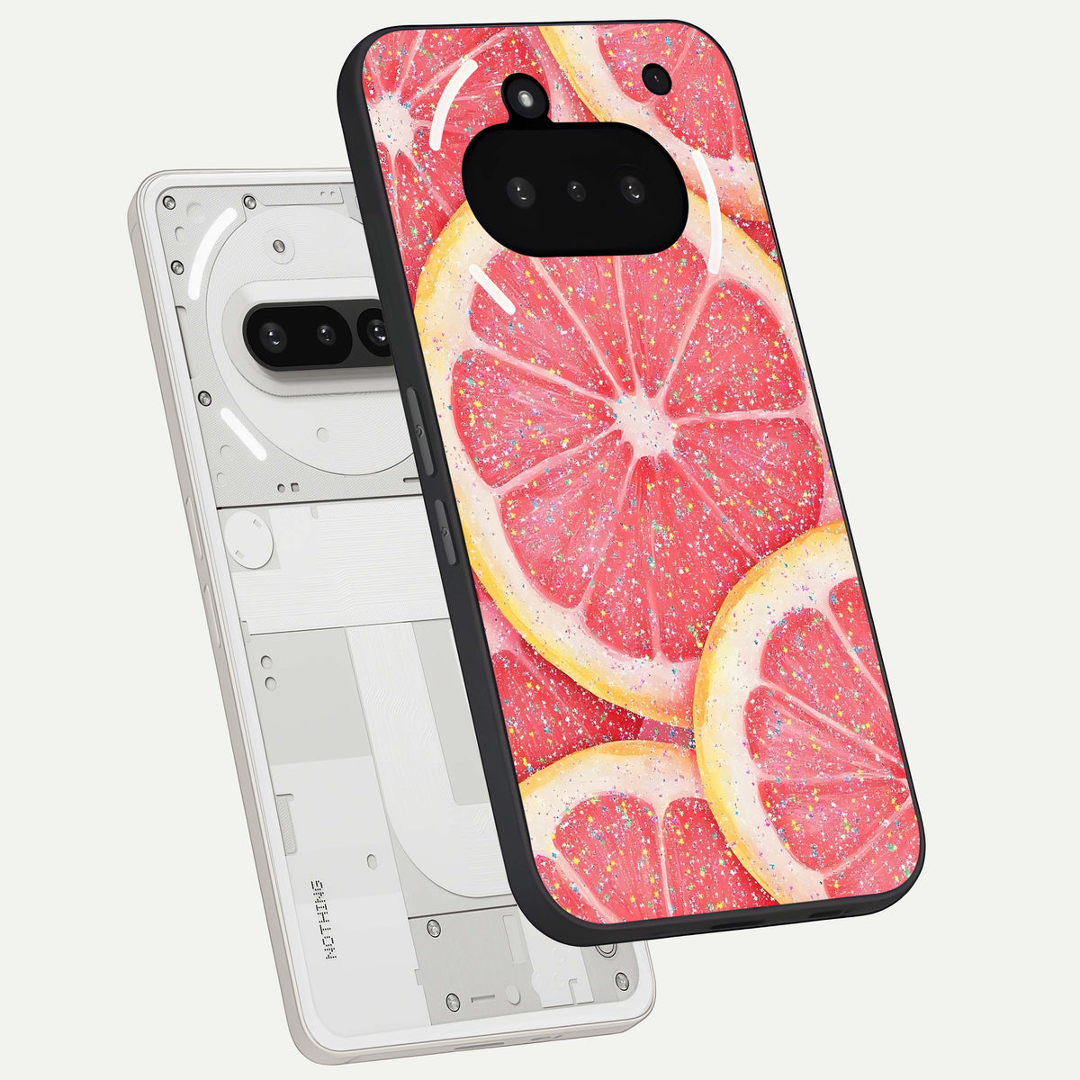 Glitter Grapefruit back cover For Nothing Phone 3A slim fit glass case with vibrant aesthetic design