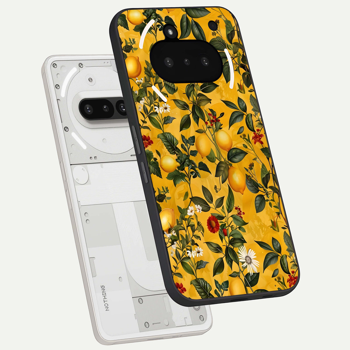 Golden Lemon Field back cover For Nothing Phone 3A slim fit glass case with vibrant aesthetic design
