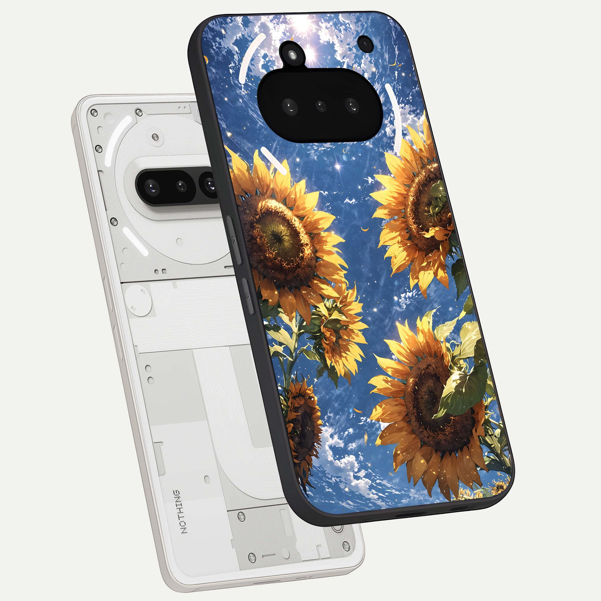 Heavenly Sunflower Rise back cover For Nothing Phone 3A slim fit glass case with vibrant aesthetic design