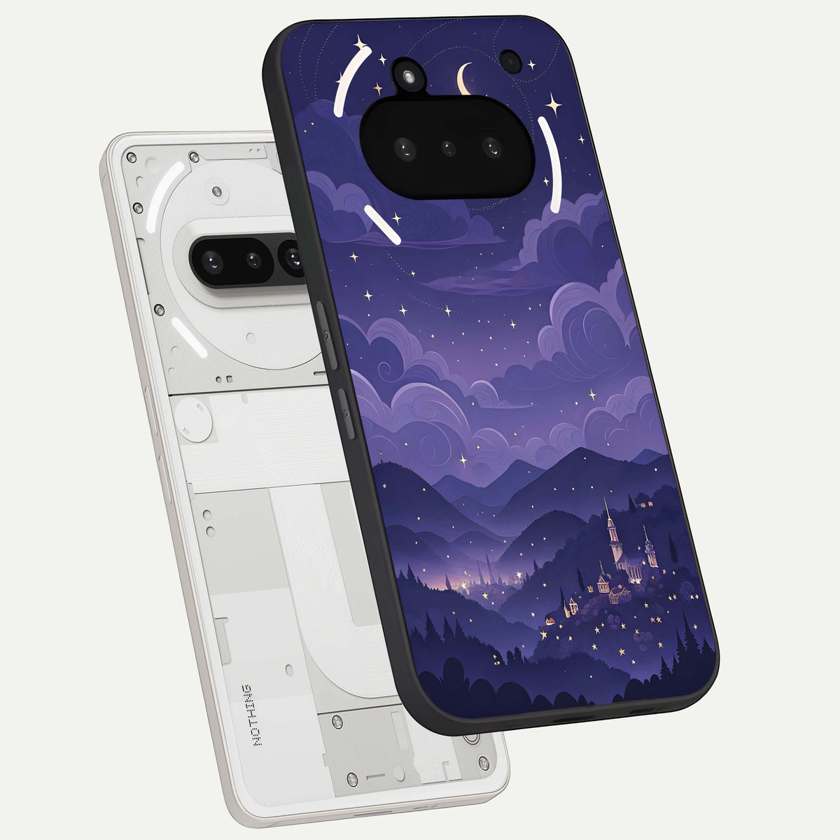 Minimal Night View back cover For Nothing Phone 3A slim fit glass case with vibrant aesthetic design