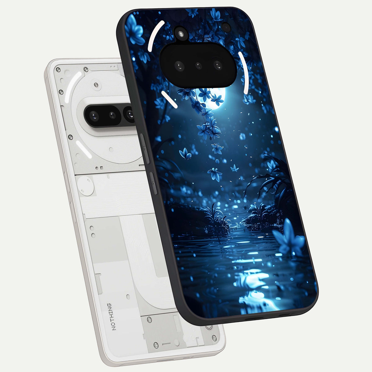 Moonlight Petal Dream back cover For Nothing Phone 3A slim fit glass case with vibrant aesthetic design