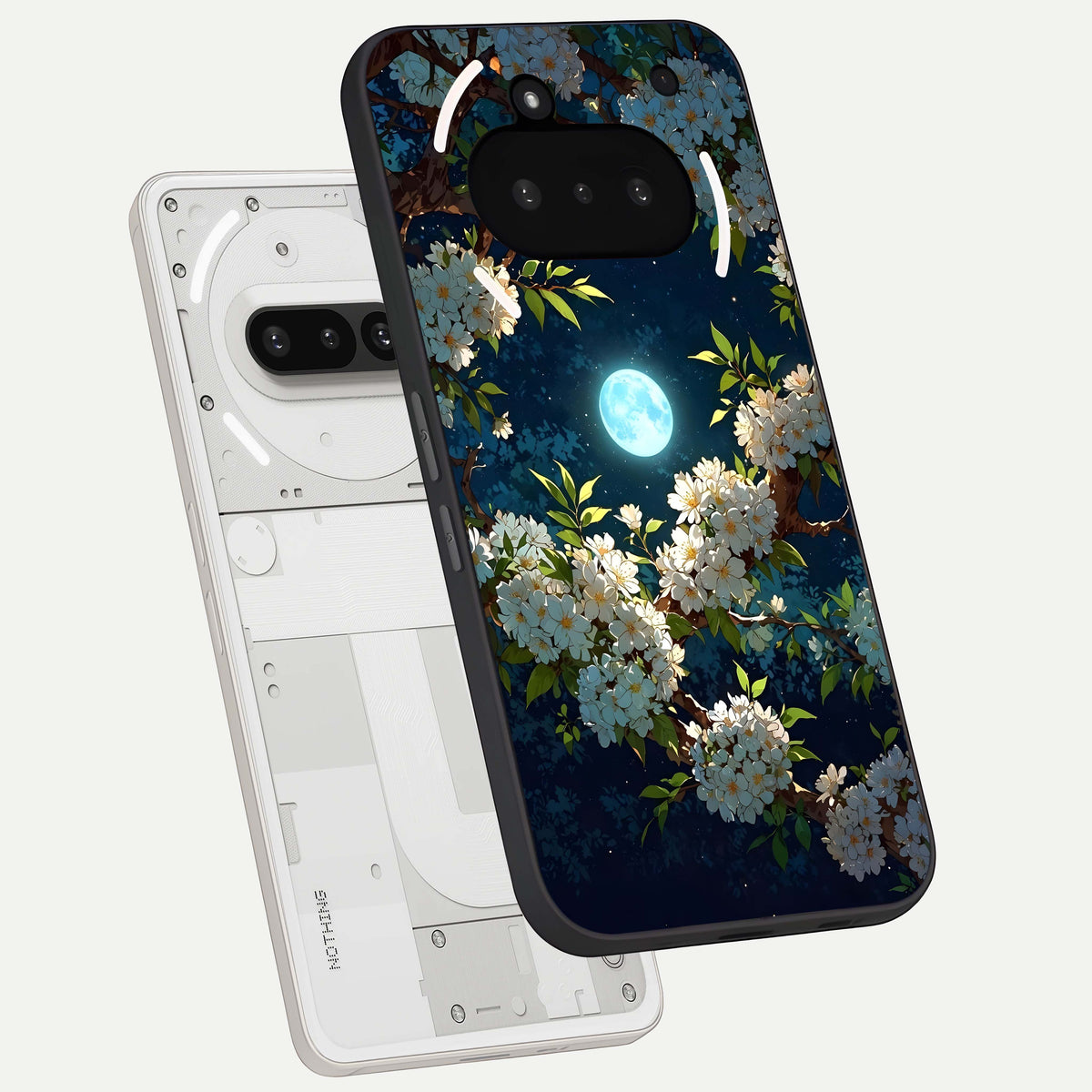 Moonlit Blossom Dream back cover For Nothing Phone 3A slim fit glass case with vibrant aesthetic design