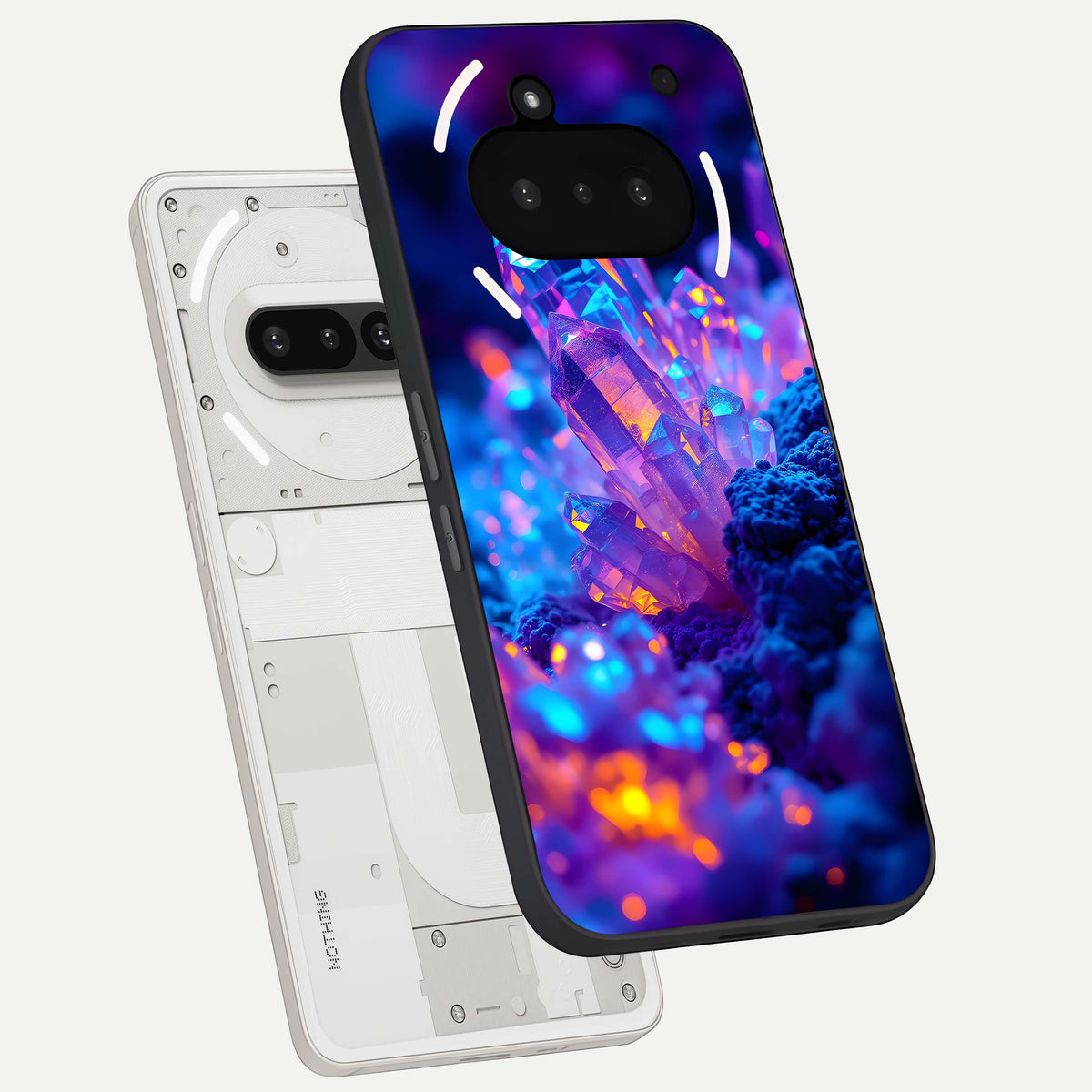 Neon Aura Shards back cover For Nothing Phone 3A slim fit glass case with vibrant aesthetic design