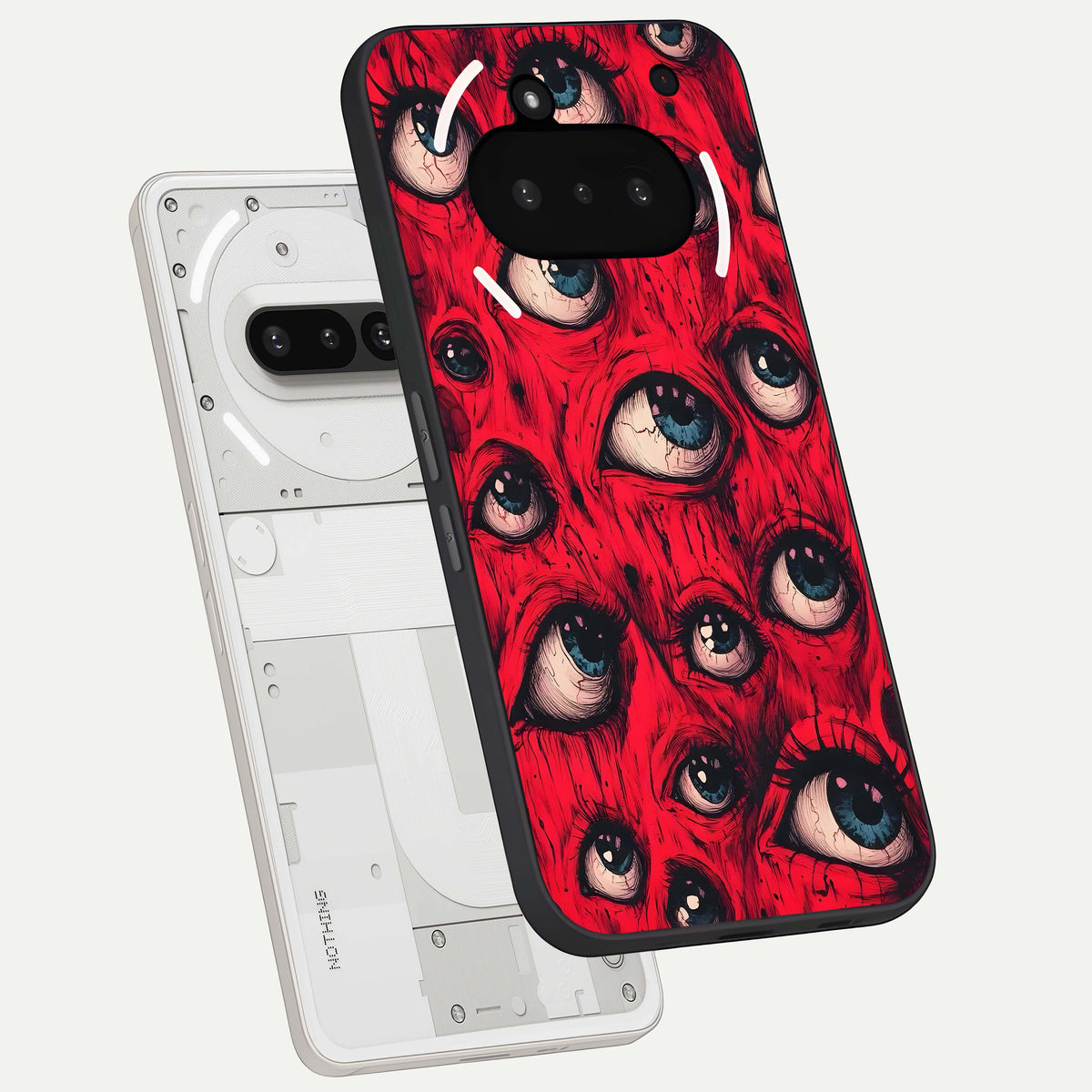 Red Eyes Pattern back cover For Nothing Phone 3A slim fit glass case with vibrant aesthetic design
