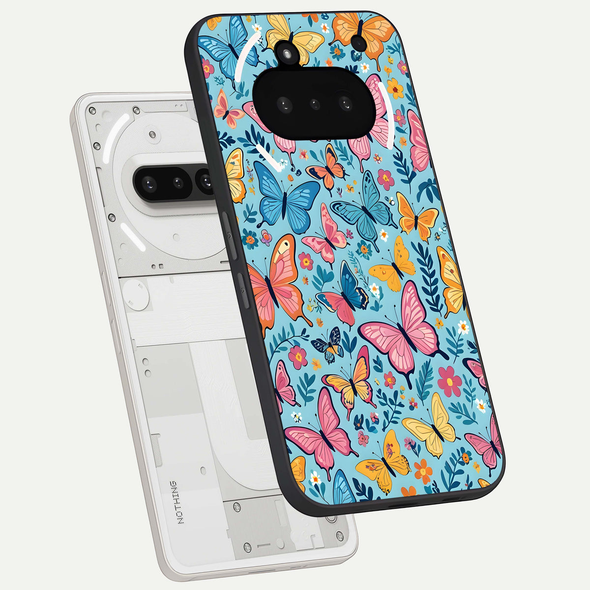 Spring Wing Garden back cover For Nothing Phone 3A slim fit glass case with vibrant aesthetic design