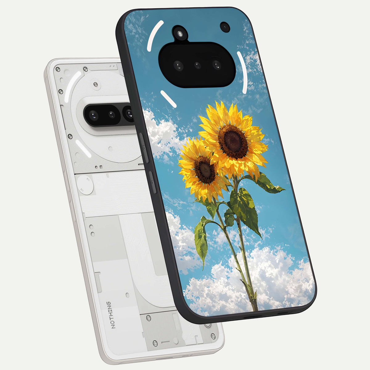 Sunlit Daisy Glow back cover For Nothing Phone 3A slim fit glass case with vibrant aesthetic design