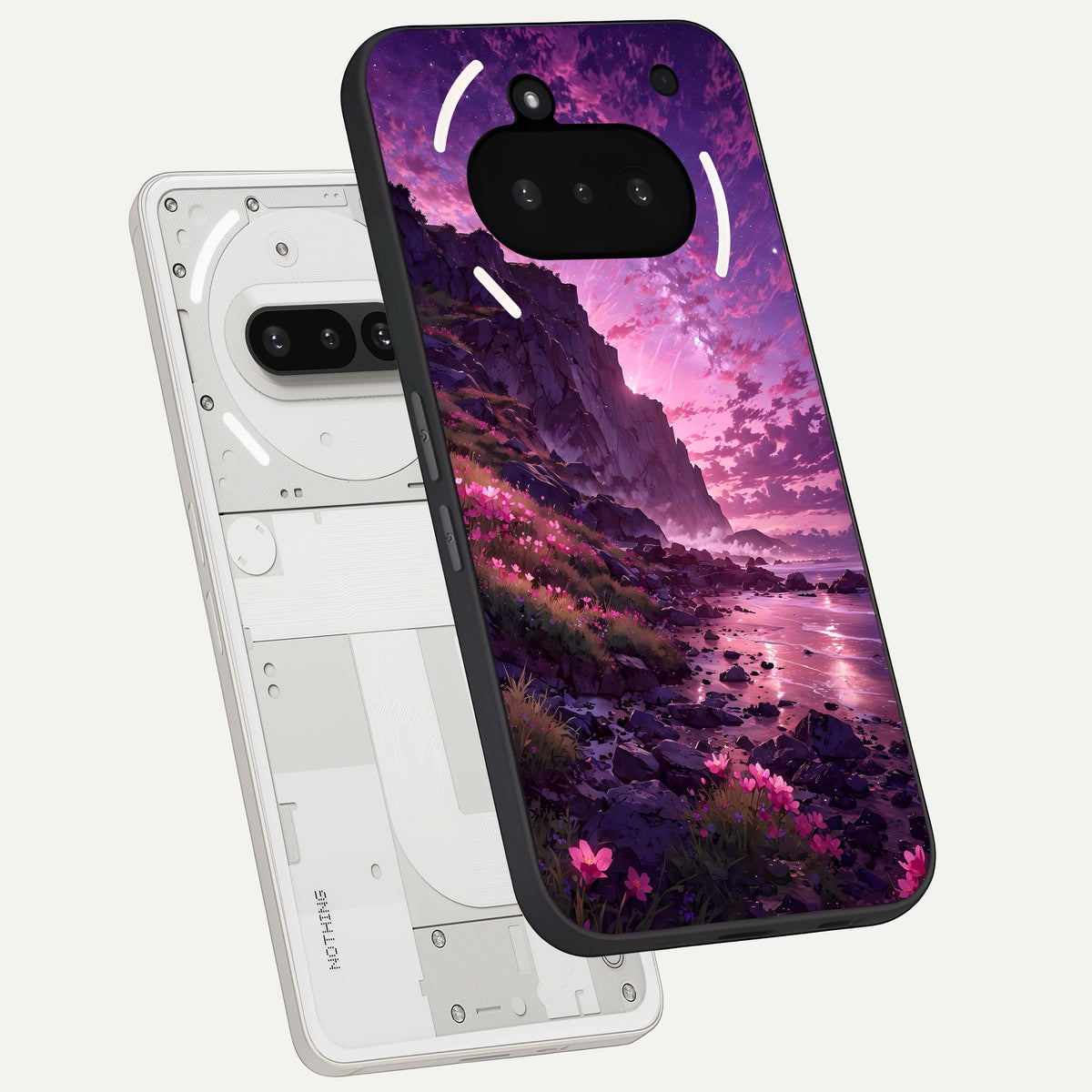 Twilight Blossom Coast back cover For Nothing Phone 3A slim fit glass case with vibrant aesthetic design