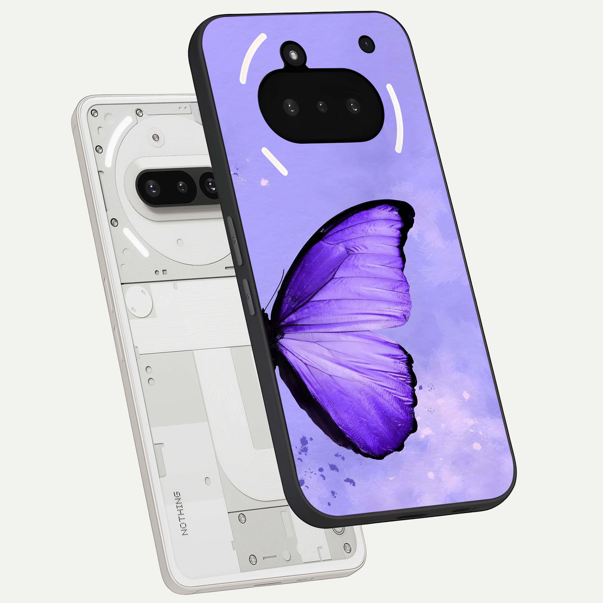 Violet Dream Wing back cover For Nothing Phone 3A slim fit glass case with vibrant aesthetic design