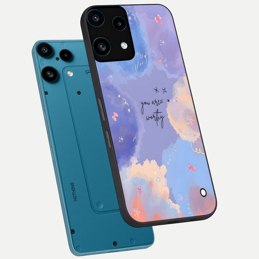 Celestial Cloud Magic phone case For Nothing Phone 3A Lite showing premium glass back cover with detailed artwork