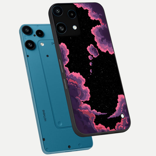 Cosmic Cloud Journey phone case For Nothing Phone 3A Lite showing premium glass back cover with detailed artwork
