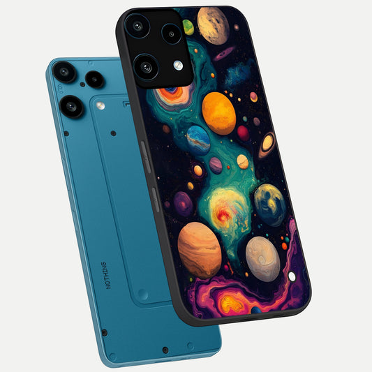 Cosmic Planet Journey phone case For Nothing Phone 3A Lite showing premium glass back cover with detailed artwork