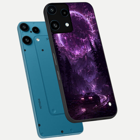 Eternal Cosmic Drive phone case For Nothing Phone 3A Lite showing premium glass back cover with detailed artwork