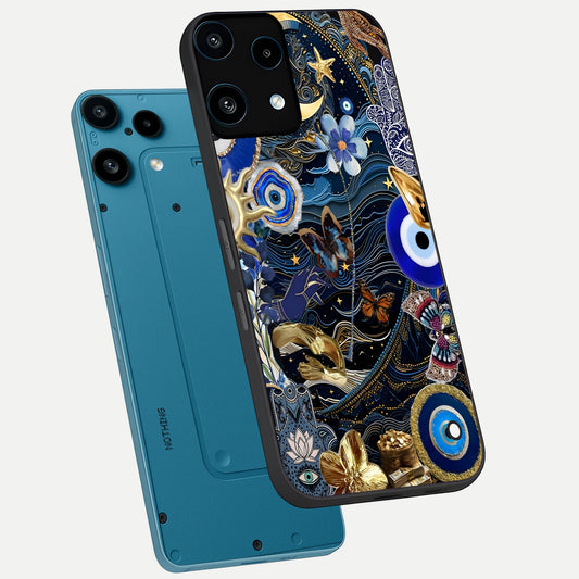Golden Moon Magic phone case For Nothing Phone 3A Lite showing premium glass back cover with detailed artwork