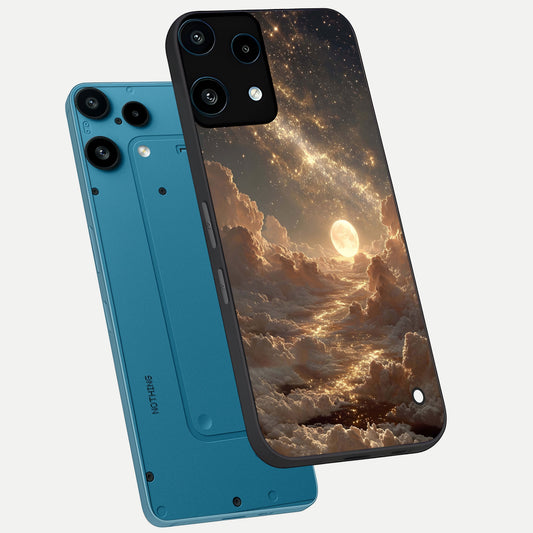 Golden Sky Dream phone case For Nothing Phone 3A Lite showing premium glass back cover with detailed artwork