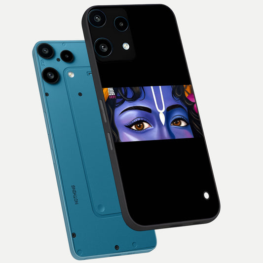 Krishna Eye phone case For Nothing Phone 3A Lite showing premium glass back cover with detailed artwork