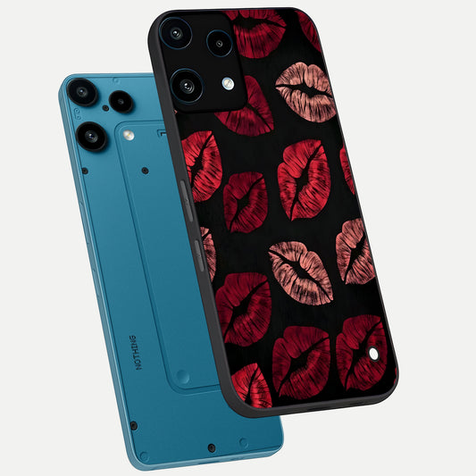 Midnight Kiss Love phone case For Nothing Phone 3A Lite showing premium glass back cover with detailed artwork