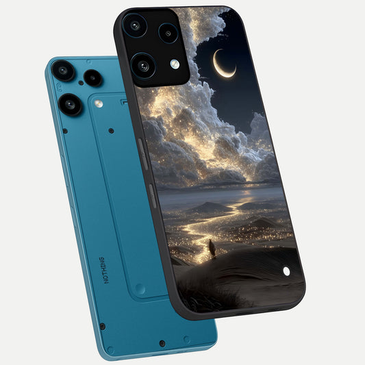 Moonlight Spark Path phone case For Nothing Phone 3A Lite showing premium glass back cover with detailed artwork