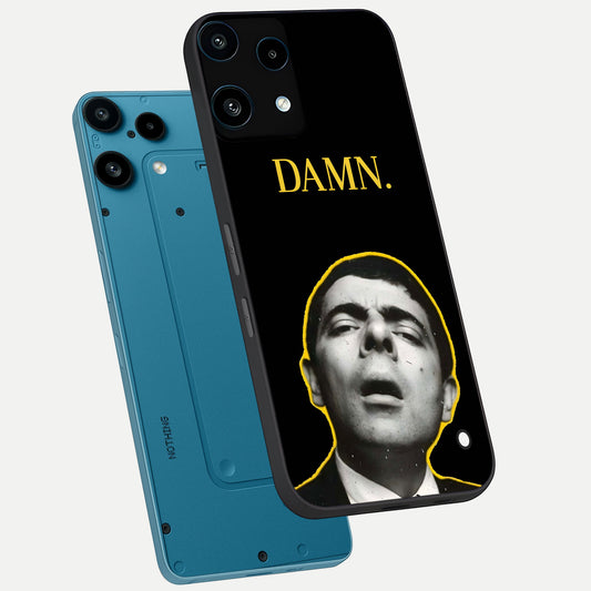 Mr Bean Damn phone case For Nothing Phone 3A Lite showing premium glass back cover with detailed artwork